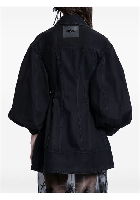 Cappotto corto in denim con cristalli in nero SImone Rocha -donna SIMONE ROCHA | 6113B1239BLKJT